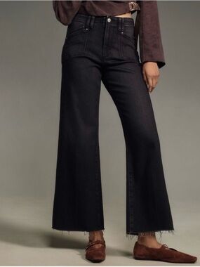 PAIGE Anessa High-Rise Crop Wide-Leg Jeans NWT